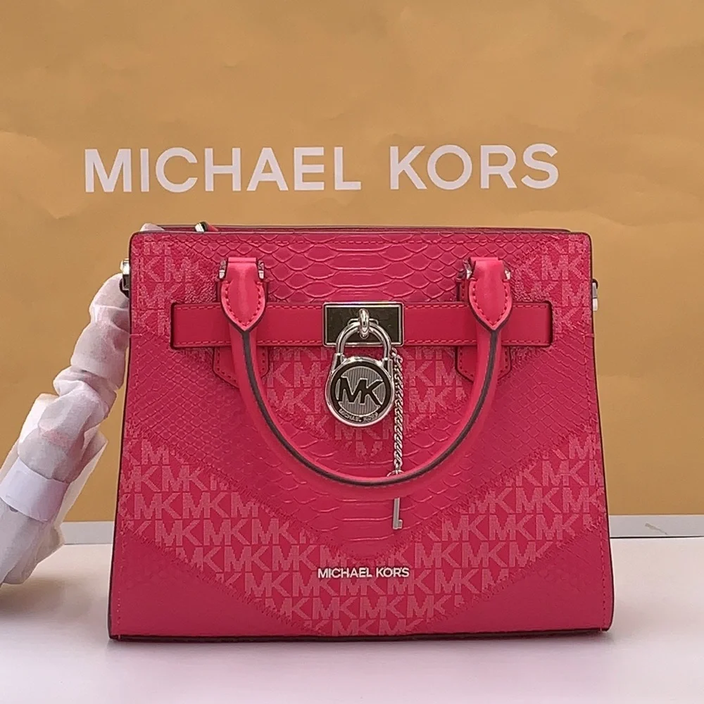 Michael Kors Hamilton Small Satchel Shoulder Crossbody Bag  Electric Pink Multi